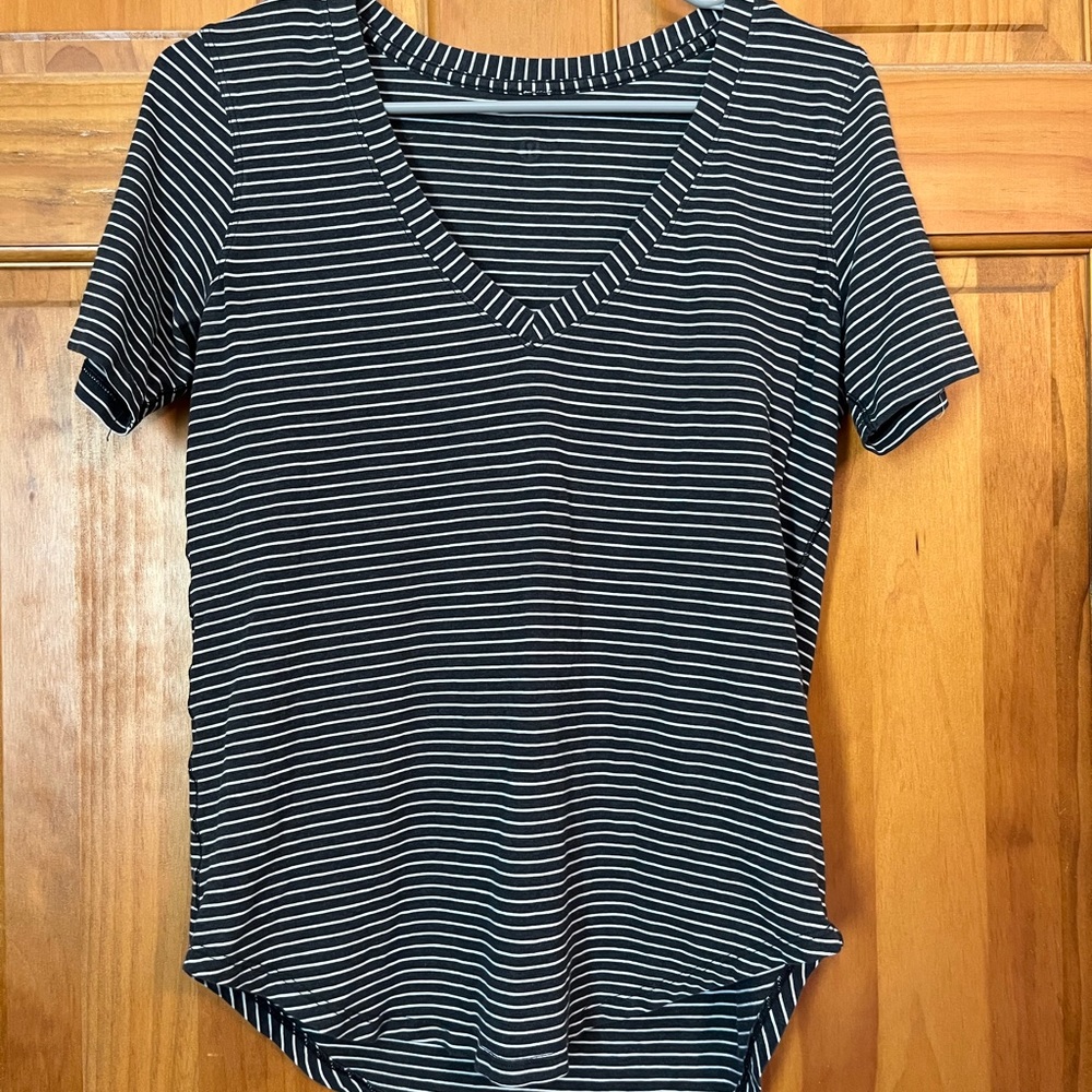 Lululemon Striped Love V Neck Top